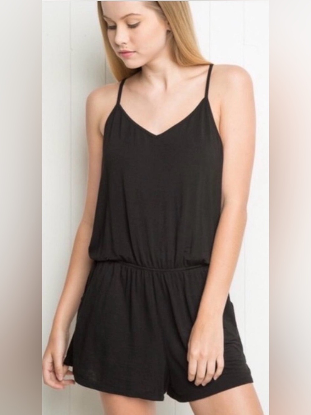 Brandy Melville Black Spaghetti Strap Romper